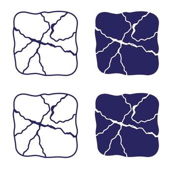 resumen ilustración de agrietado cuadrado formas en dos diferente color variaciones vector