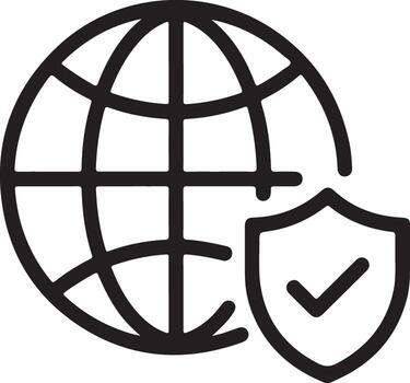global red seguridad proteger con marca de verificación icono representando Internet proteccion vector
