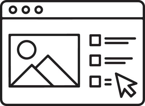 Digital interface with image preview and interactive selection options vector