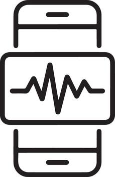 Smartphone displaying a heart rate monitor graph on its screen vector