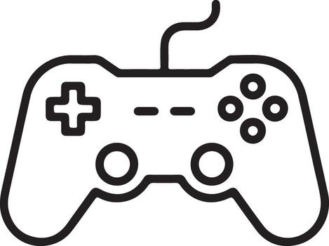 sencillo negro y blanco contorno icono de un clásico cableado juego controlador vector