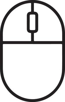 sencillo negro y blanco contorno icono de un computadora ratón en un blanco antecedentes vector