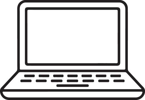 Open laptop computer on a white background vector