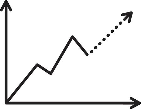 sencillo línea grafico demostración un hacia arriba tendencia con un punteado línea indicando futuro crecimiento vector