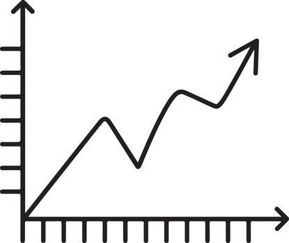 mano dibujado hacia arriba tendencias línea grafico demostración financiero crecimiento y positivo Progreso vector