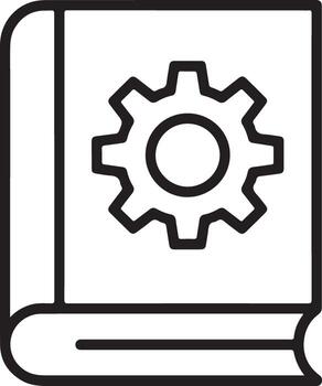 Technical manual or instruction book with gear icon representing engineering or mechanics vector