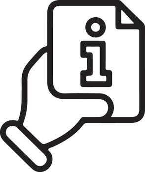 Hand holding a document with an information icon indicating guidance or instructions vector