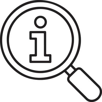 Magnifying glass over information symbol representing research and finding answers vector