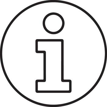 sencillo contorno icono de el letra yo dentro un circulo representando información vector