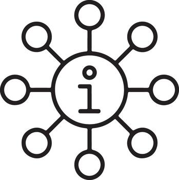 central información cubo con radiante conexiones y datos puntos icono vector