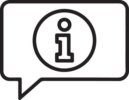 Speech bubble with information icon inside representing help support or important notification vector