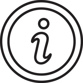 Simple hand drawn information icon inside a circle with a double outline vector