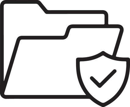 seguro carpeta icono con proteger y marca de verificación simbolizando datos proteccion y la seguridad vector