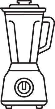 Simple outline drawing of a kitchen blender with a power button and handle vector