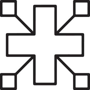 geométrico resumen símbolo parecido a un más firmar con radiante cuadrícula y líneas vector