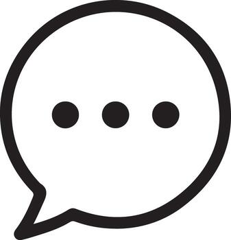 Hand drawn sketch of a speech bubble with three dots indicating conversation or thinking vector