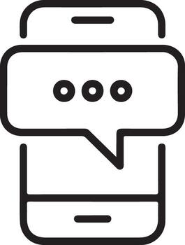 Modern smartphone displaying a chat bubble with typing indicator for instant messaging communication vector