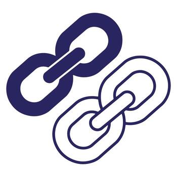 dos entrelazado cadena Enlaces simbólico de conexión seguridad fuerza y unidad vector