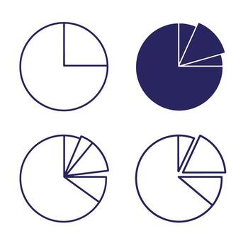 cuatro varios tarta gráfico diagrama estilos representando datos visualización y negocio Estadísticas vector