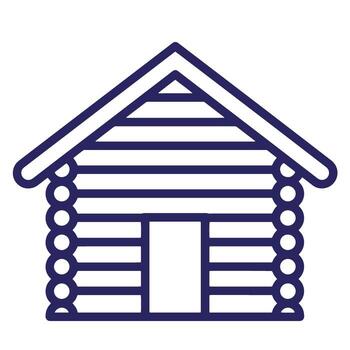 Simple outline illustration of a log cabin building for design and architecture concepts vector