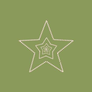 decorativo estrella forma compuesto de punteado líneas arreglado en un espiral modelo en un apagado verde vector