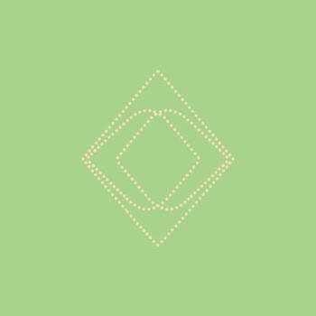 Close-up of a sparkling geometric pattern with dotted lines forming a diamond shape on a soft green vector