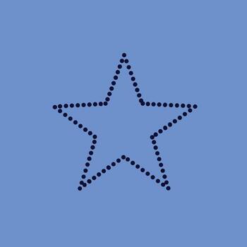 Stylized star shape composed of evenly spaced dots on a solid blue , creating a modern and minimalist visual effect vector