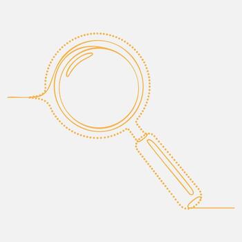 Magnifying glass with a detailed handle and circular lens, symbolizing search, investigation, or close examination in a minimalist style vector