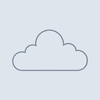 Minimalist Cloud with Dotted Outline on Light Blue for Digital and Weather Applications vector