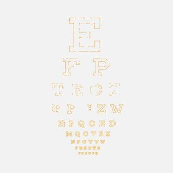 Close-up of a traditional alphabet chart with uppercase and lowercase letters arranged in rows on a plain vector