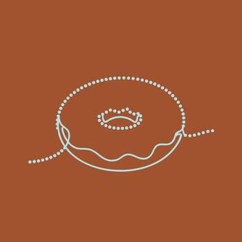 Close-up of a coiled string of small beads with a textured brown and subtle shadows highlighting the intricate details vector