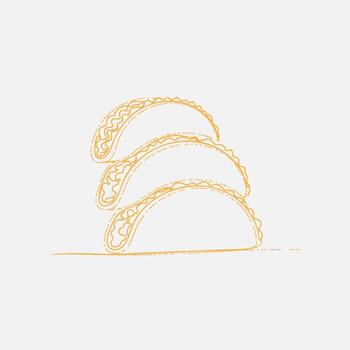 Stacked tacos with various fillings and toppings arranged on a flat , showcasing colorful ingredients and fresh produce vector