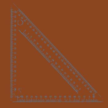 Clear plastic geometric ruler with centimeter and inch markings on a plain for measurement and drafting purposes vector