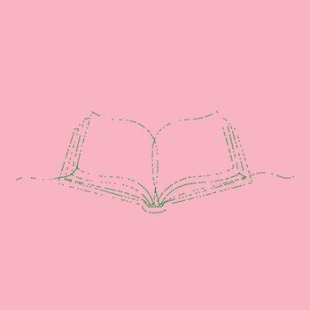 Open book with blank pages on a pastel pink , symbolizing reading, learning, and knowledge sharing in a minimalistic style vector
