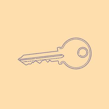 minimalista llave creado con punteado líneas en un suave para digital y diseño utilizar vector