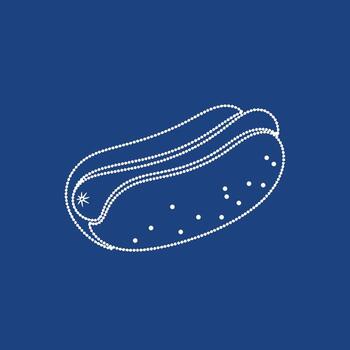 Detailed schematic of a biological cell with internal structures and membrane boundaries on a dark blue vector