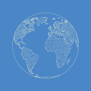 Digital Earth Globe with Dotted Landmasses and Ocean for Global Connectivity and Geography Concepts vector