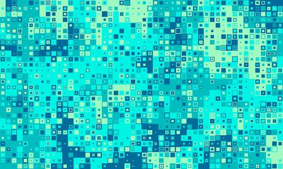 Abstract teal and aqua pixelated mosaic background. Perfect for tech, digital, or modern design projects. Represents data, technology, or connectivity. vector