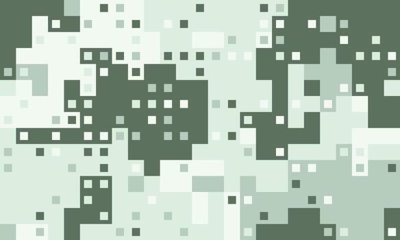 Abstract pixel art background. Shades of green and white create a dynamic, textured effect, perfect for technology, data, or modern design projects. vector