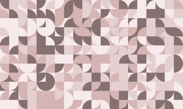 Abstract geometric pattern in soft pink and brown hues. A seamless design featuring circles and squares, perfect for backgrounds, textures, or modern design projects. vector