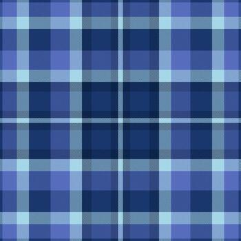 Seamless plaid pattern in cool blues. Perfect for textiles, backgrounds, or graphic design projects. A classic, versatile texture. vector