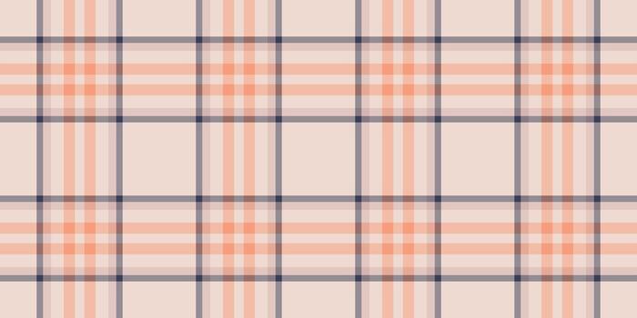 Elegant plaid pattern in peach and gray. Seamless texture useful for backgrounds, fashion design, or any creative project needing a classic yet soft aesthetic. vector
