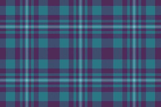 Classic plaid pattern in teal and purple hues. A versatile, eyecatching textile design suitable for backgrounds, apparel, and creative projects. Timeless style. vector