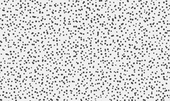 Abstract grayscale polka dot pattern. Dense, organic distribution of small dark circles on a light background. Ideal for website backgrounds, textiles, or playful designs. vector