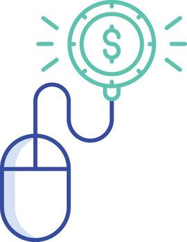 Outline Color Click per pay icon vector