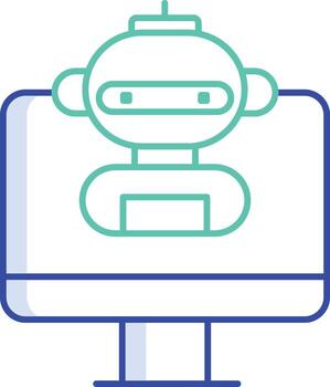 contorno color computadora larva del moscardón icono vector