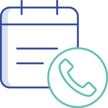 Outline Color Call date icon vector
