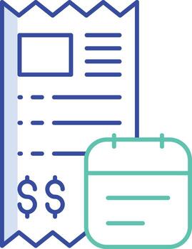 Outline Color Due payment icon vector