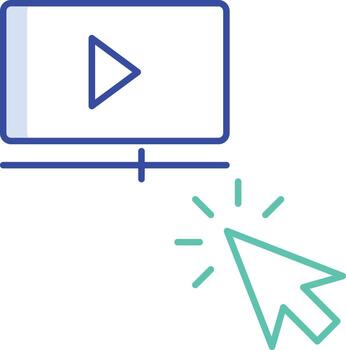 contorno color hacer clic jugar icono vector