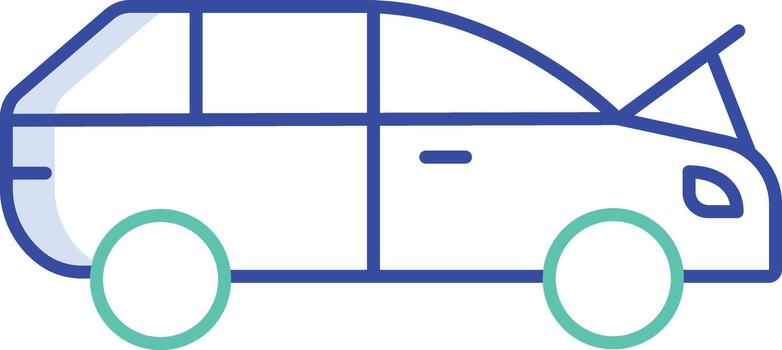 Outline Color Car trunk icon vector